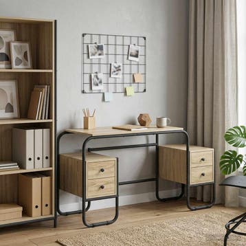 vidaXL Bureau met opslag Sonoma Eiken 145 x 50 x 75 cm, Verzenden