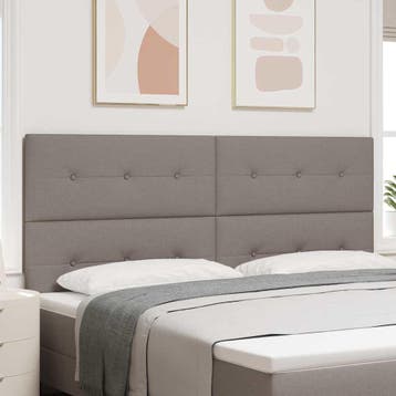 vidaXL LED Hoofdbord Taupe Stof, Verzenden, Nieuw