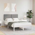 vidaXL Bedframe met Gevoerde Hoofdbord Lichtgrijs 120 x 200, Verzenden, Nieuw