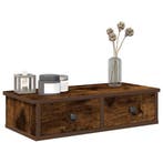 vidaXL Wandschap met lades 60x28x15 cm bewerkt hout gerookt, Verzenden