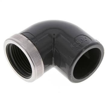 PVC 90deg Elbow Fitting Female Socket 25x34mm x Female Rp, Verzenden