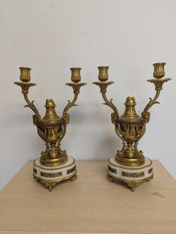 Candélabre (2) - Bronze doré - Candelabres Empire