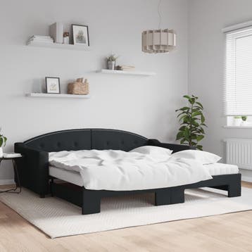 vidaXL Slaapbank met onderschuifbed en matrassen 100x200 cm, Verzenden