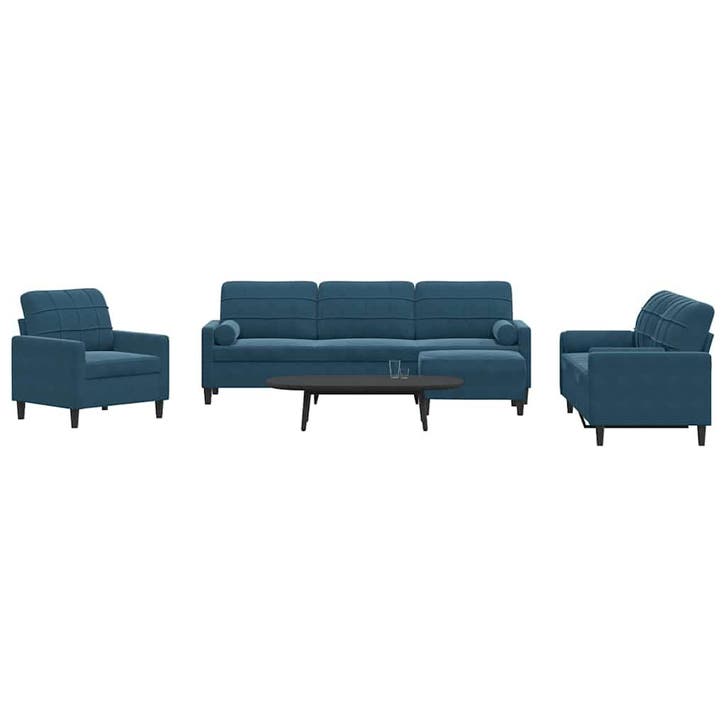 vidaXL 4-delige Loungeset met kussens en bolsters fluweel, Maison & Meubles, Canapés | Salons, Envoi