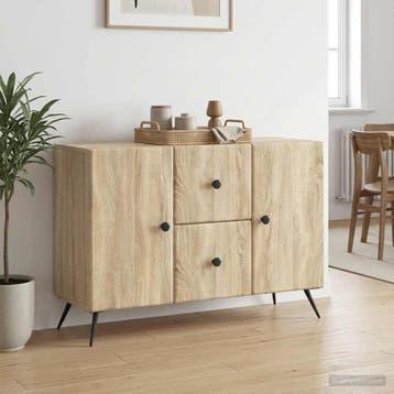 vidaXL Dressoir met lade Sonoma Eiken 89 x 34,5 x 60 cm, Verzenden