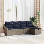 vidaXL Bankstel met kussen 5 pcs poly rattan, Tuin en Terras, Verzenden, Nieuw