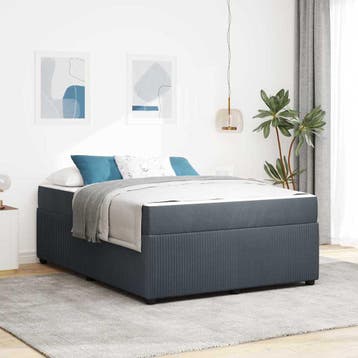 vidaXL Bedframe Donkergrijs 140 x 200 cm Stof, Verzenden, Nieuw