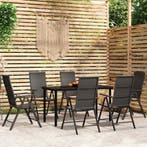 vidaXL 7-delige Tuinset zwart, Verzenden, Nieuw, Tuinset