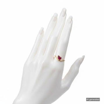 Ring - 14 karaat Geel goud - 1.00ct. tw. Robijn, Nieuw