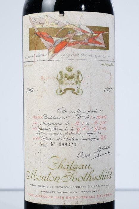 1960 Château Mouton Rothschild - Pauillac 1er Grand Cru, Collections, Vins