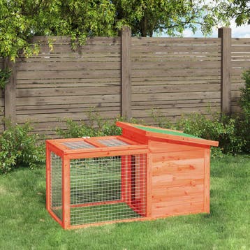vidaXL Konijnenhok 100,5x54x55 cm massief grenenhout bruin, Verzenden