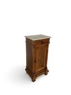 Nachtkastje - Walnoot, Marmer, Messing