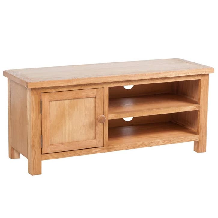 vidaXL Tv-meubel 103x36x46 cm massief eikenhout, Maison & Meubles, Armoires | Mobilier de télévision, Envoi