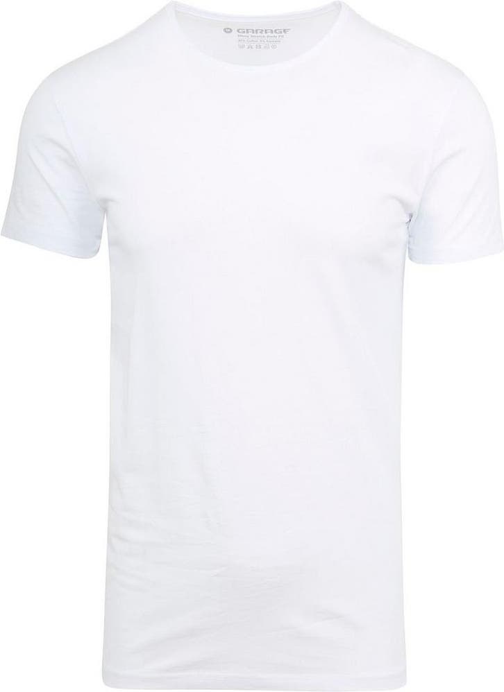 Garage Stretch Basic Wit O-Hals maat Maat 52/54 (L) Heren, Kleding | Heren, T-shirts, Wit, Nieuw, Maat 52/54 (L), Verzenden