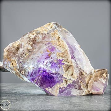 Gepolijste amethist met calciet, calcedoon en Phantom – een, Collections, Minéraux & Fossiles