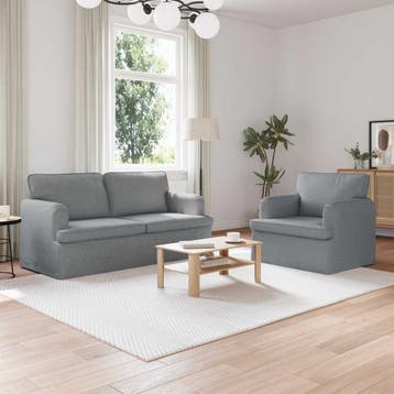 vidaXL bank / zetelstel 2 st Lichtgrijs Stof, Verzenden, Nieuw