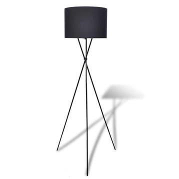 vidaXL Lampenkap voor vloerlamp met hoge standaard zwart, Verzenden