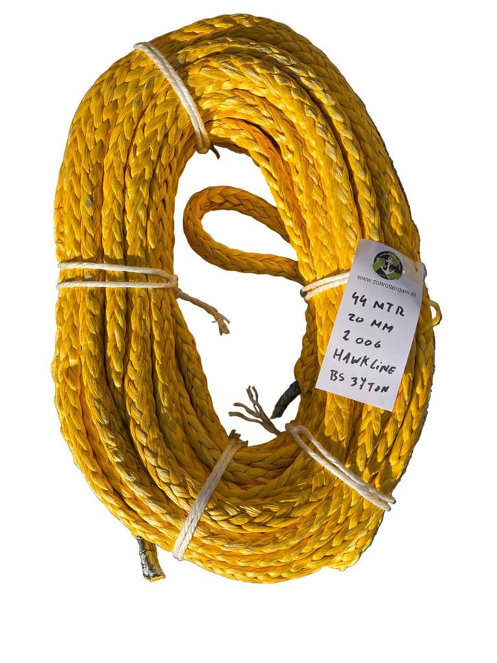 Hawk-Line Touw UHMPE 44Mtr 20 MM BS 37,4 Ton 2 Ogen NIEUW..., Sports nautiques & Bateaux, Navigation professionnelle, Envoi