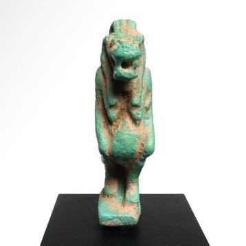 Oud-Egyptisch Faience Amulet van de Nijlpaard Taweret
