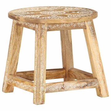 vidaXL Kruk handgeschilderd 38x38x35 cm massief mangohout, Huis en Inrichting, Verzenden, Nieuw