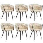 tectake Set eetkamerstoelen Astano fluweel, knoopdesign - za, Verzenden