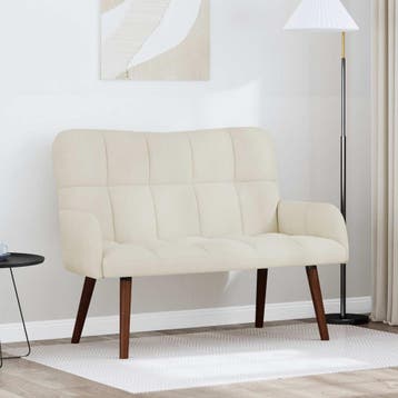 vidaXL 2-Zits Sofa Crèmekleurig 115 x 61 x 87 cm Fluweel, Verzenden, Nieuw