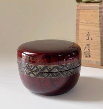 Vintage Japans houten laktheekistje Hiranatsume door Soukou,