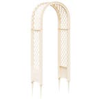 vidaXL Rozenboog met Spikes Wit 97 x 43 x 218 cm PP, Verzenden