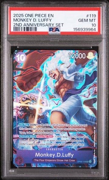 2025 PSA 10 GEM MINT Sequential Set One Piece Second, Nieuw
