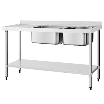 Spoeltafel | RVS | 2 Spoelbakken (Rechts) + Afdruipvlak |, Verzenden, Nieuw in verpakking