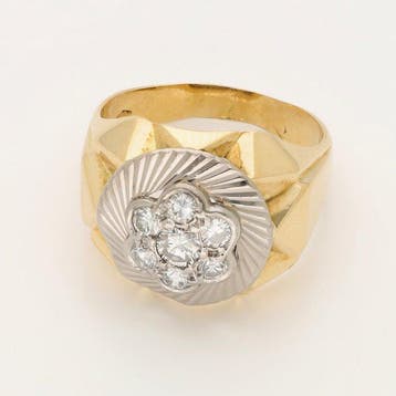 Bague - 18 carats Or jaune, Or blanc Diamant (Naturelle), Bijoux, Sacs & Beauté