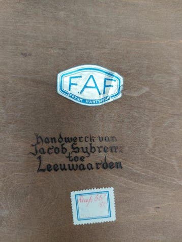 F.A.F. – Frysk Hantwurk - Jacob Sybrenz - Plateau - Bois,