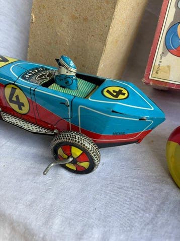 Vintage Blikken Speelgoed Set – 2 Mechanische Honden +