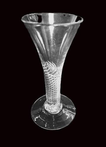 Verre à vin - Dram Glass c1750 - verre plombé - Air Twist
