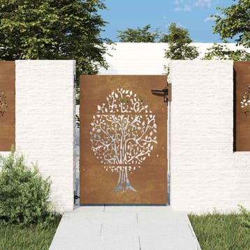 vidaXL Tuinpoort 85 x 125 cm Poedercoated staal Zwart, Verzenden