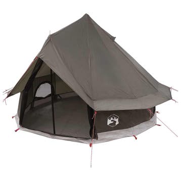 vidaXL Tipi Tent met dak Bruin Grijs 250 x 250 cm Polyester, Caravanes & Camping, Tentes, Verzenden
