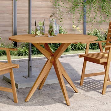 vidaXL Tuintafel rond Ø110x75 cm massief acaciahout, Verzenden, Nieuw