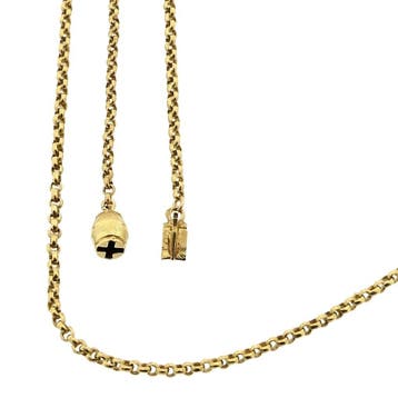 Gouden jasseron schakelketting, Ophalen of Verzenden, Gebruikt, Goud, Goud