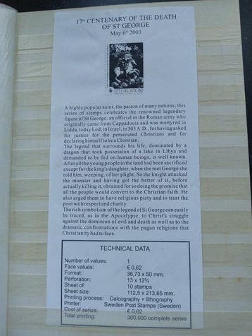 Document - Op de Medaille Afbeelding van St. Joris -, Gestempeld
