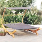 vidaXL Loungebed met luifel 165x203x138 cm gebogen hout, Verzenden, Nieuw