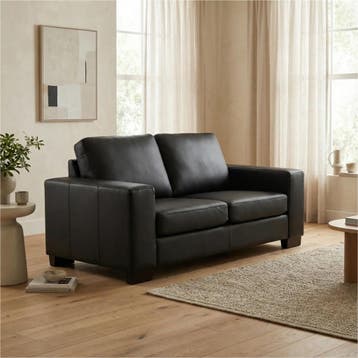 Leren bank Enjoy - 2 zits - Toledo Nero (zwart) - Poten, 150 tot 200 cm, Nieuw, Ophalen of Verzenden, Modern