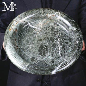 Bol de centre de table en marbre vert breccé italien – pièce