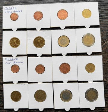 Monaco. Series 1 Cent - 2 Euro 2001/2017 (2 series) (Sans