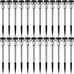 tectake 24 LED Solar lampen - zilver, Verzenden, Nieuw