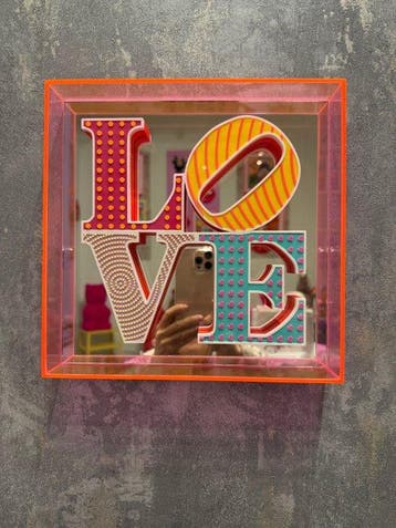 KIRAS - MIRROR LOVE! FUCSIA 25x25cm