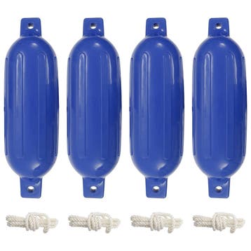 vidaXL Bootstootkussens 4 st Ø 16x58 cm PVC blauw, Watersport en Boten, Verzenden, Nieuw