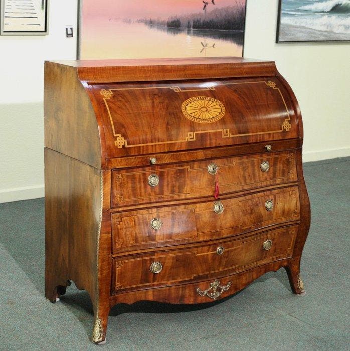 Bureau - Mahonie - Luis XVI rolbureau, Antiek en Kunst, Antiek | Meubels | Stoelen en Sofa's