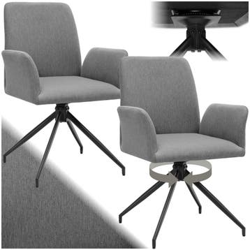 Draaibare fauteuil Daya, gestoffeerd - antraciet, Set van 2, Verzenden, Nieuw