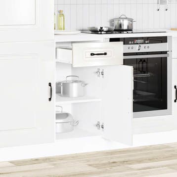 vidaXL Onderkast Kalmar bewerkt hout hoogglans wit, Huis en Inrichting, Verzenden, Nieuw