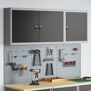 vidaXL Gereedschapskast Set met plank 5 st Zwart, Verzenden, Nieuw
